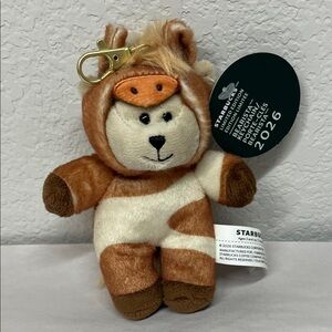 NWT Starbucks Limited Edition Lunar Year of the Horse Bearista Plush Keychain